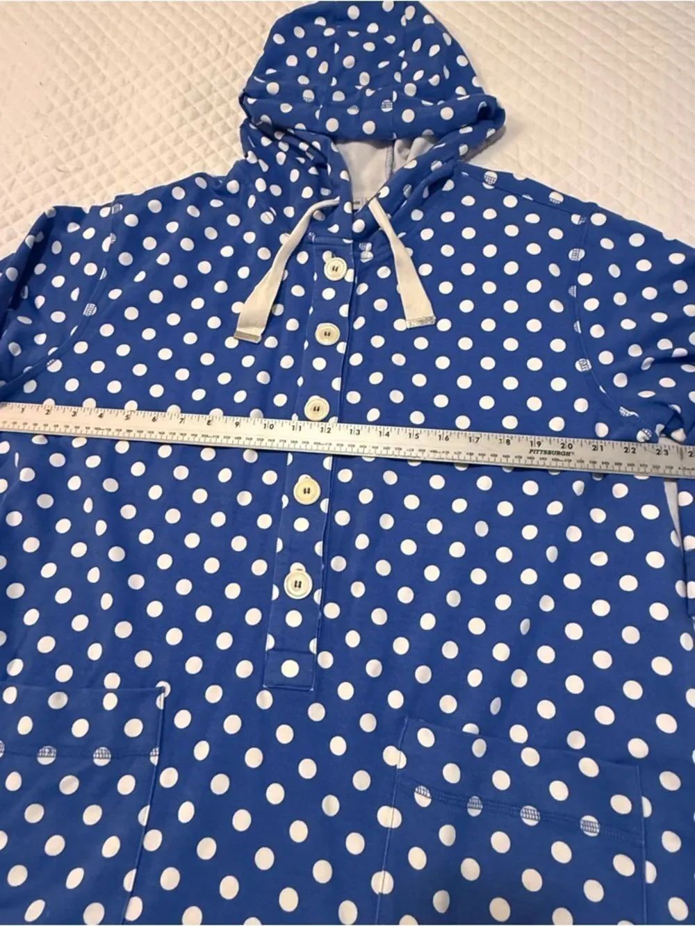 Susan Graver Blue and White Polka Dot Pull Over Top Women's XL - Picture 5 of 13